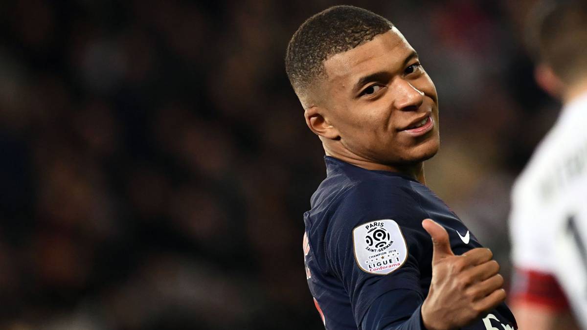 El delantero francés del PSG, Kylian Mbappé, durante un entrenamiento.