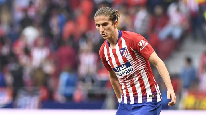 Filipe Luis, en el Atlético-Celta.