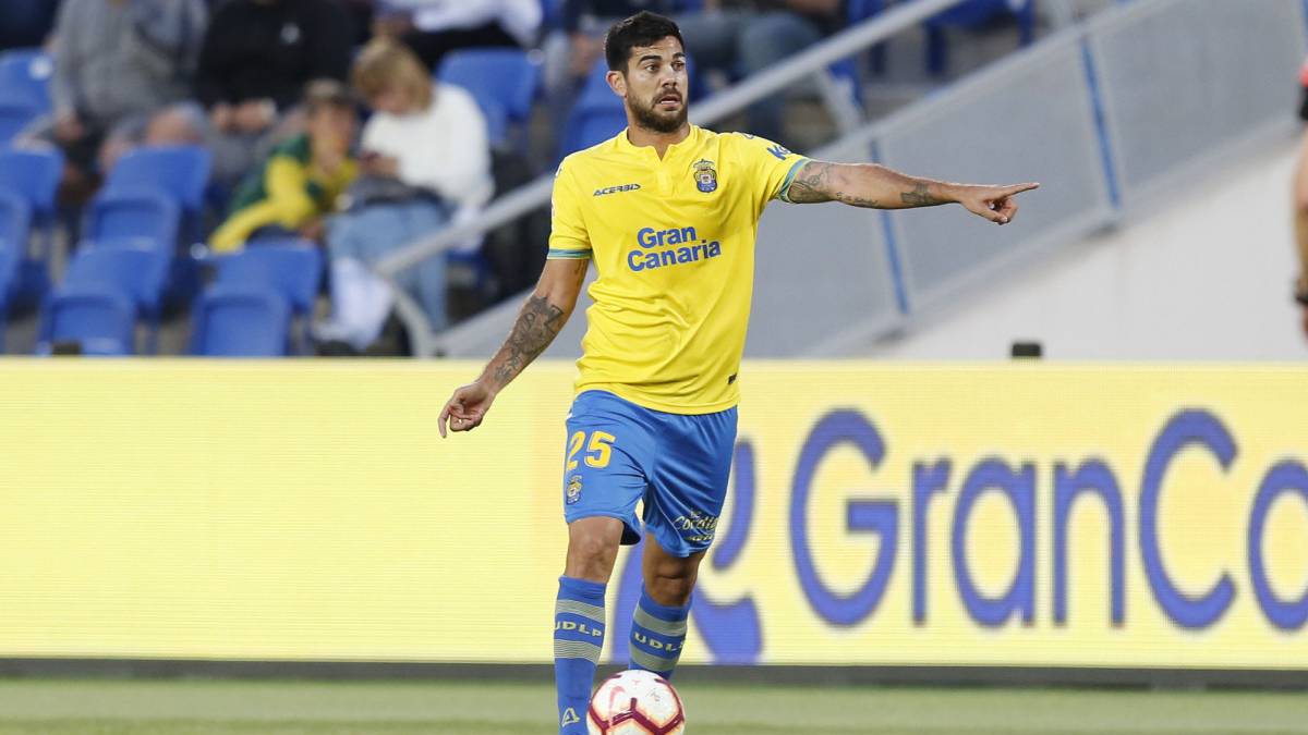 Aythami, en un partido con Las Palmas.