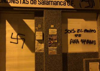 La sede de Unionistas, atacada con pintadas de una esvástica y