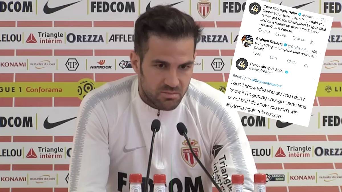 Fábregas se enzarza en Twitter con un exjugador del Chelsea