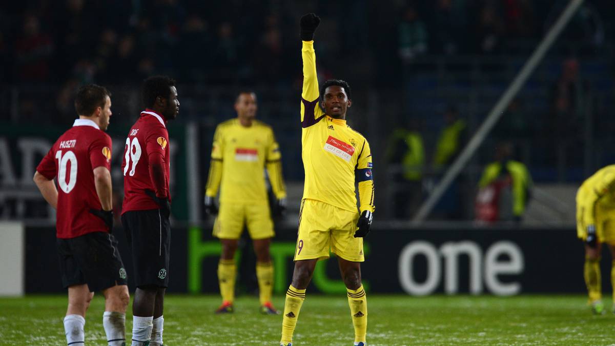 El jugador camerunés, Samuel Eto'o, durante su época en el Anzhi de Rusia.