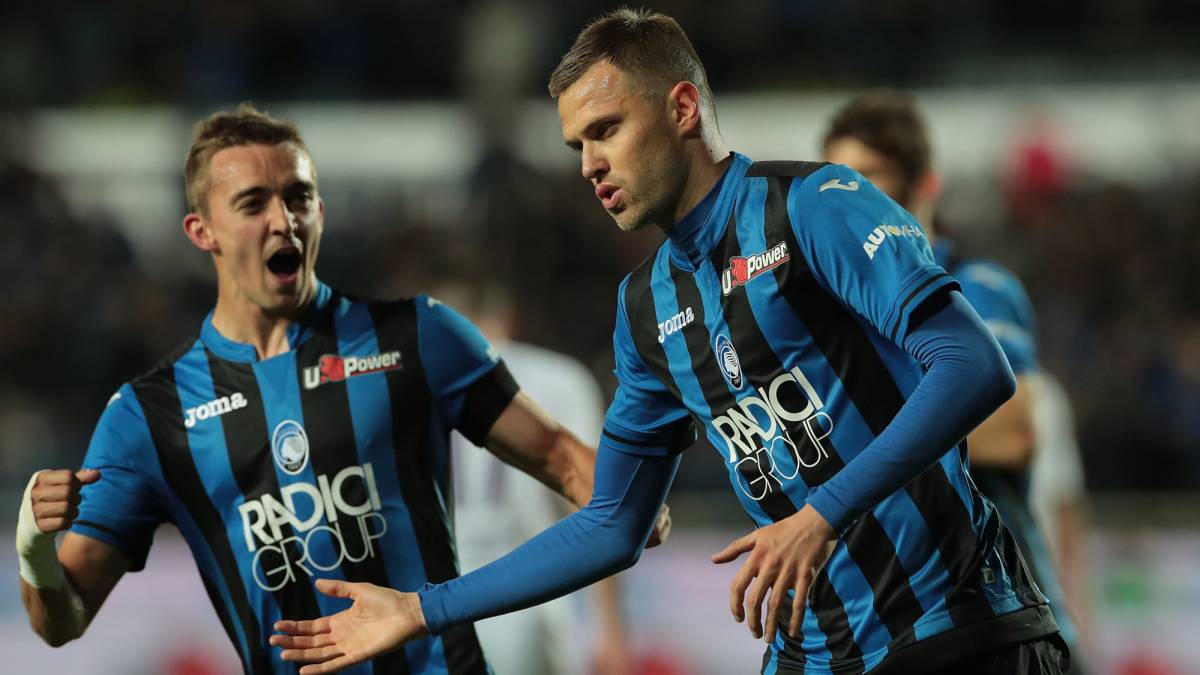 Ilicic celebra un gol con el Atalanta