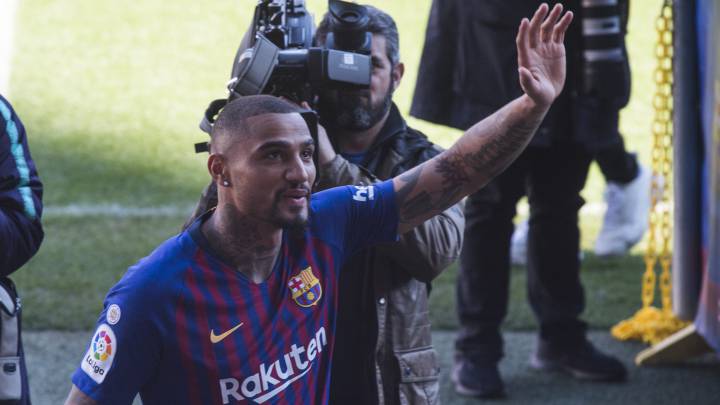 Boateng el día de su presentación con el Barcelona