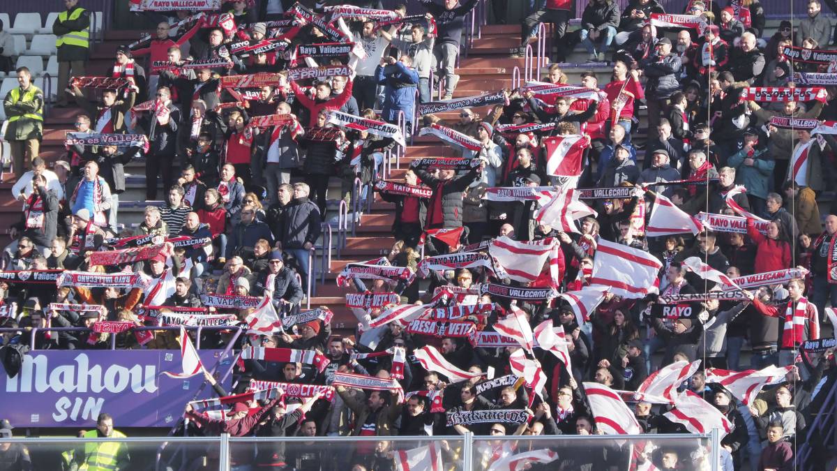 Afición del Rayo en Valladolid, esta temporada.