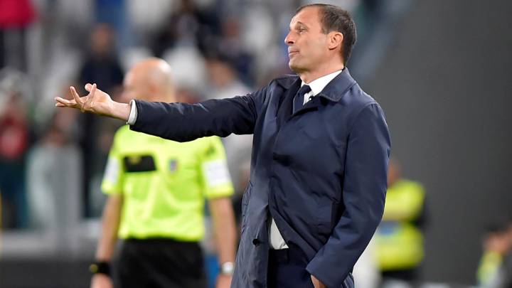 Allegri durante el Juventus-Torino de la Serie A.