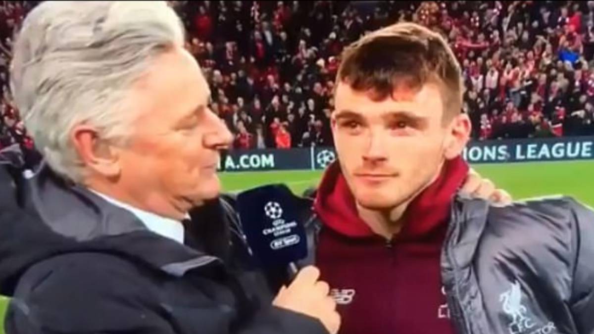 Captura de televisión de BT Sport con Robertson.