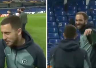La reacción de Higuaín cuando le preguntan a Hazard por el Madrid, ¿definitoria?