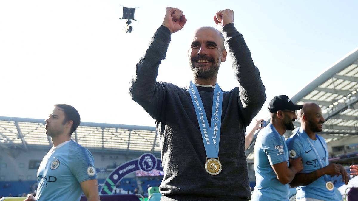 El entrenador español del Manchester City, Pep Guardiola, durante un partido.