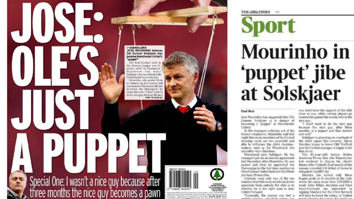 Portadas de los diarios Mirror y The Times del día 16 de mayo de 2019.