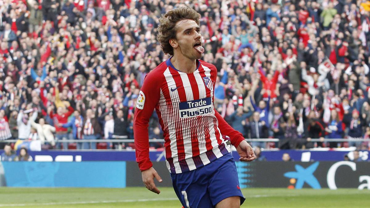 Griezmann celebra un gol con el Atlético.