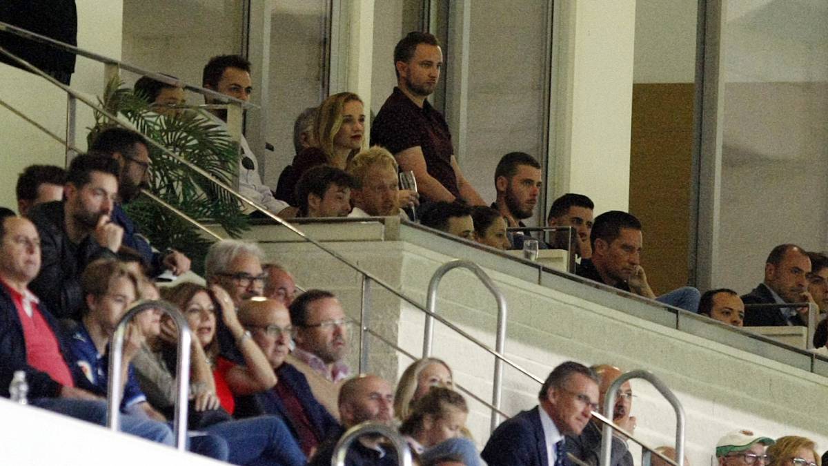 De Gea, en el palco del Martínez Valero.