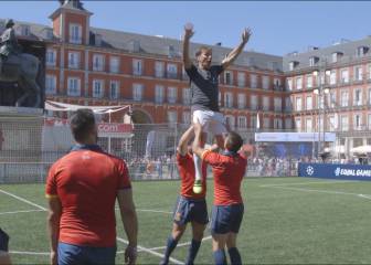 Todo cambia con la pelota ovalada: Pantic, Martín Vázquez y Benjamín jugando al rugby