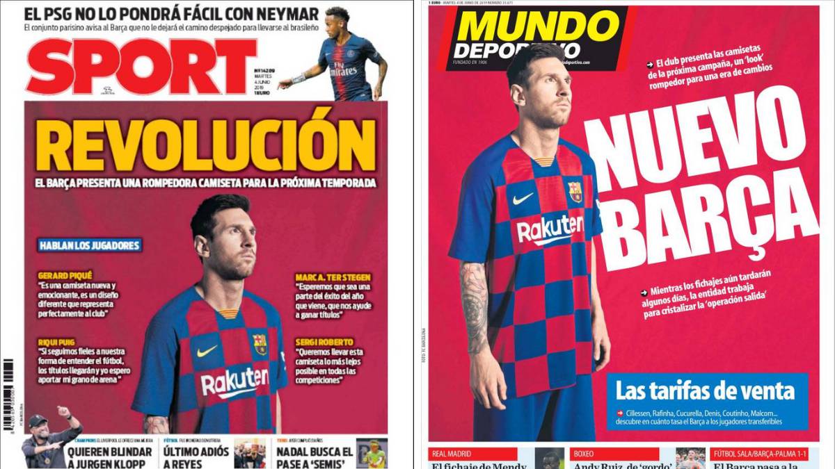 Portadas de los diarios Sport y Mundo Deportivo del día 4 de junio de 2019.