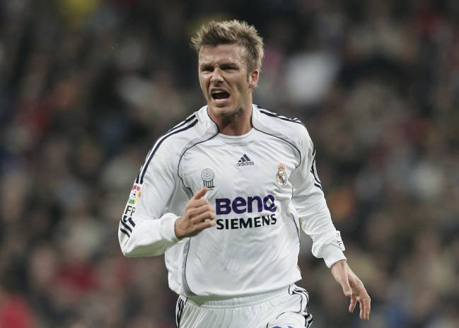 David Beckham con el Real Madrid.
