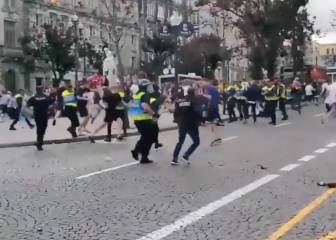Los hooligans llegaron a Portugal y dejaron este desastre