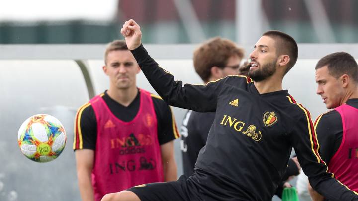 Yannick Carrasco durante un entrenamiento.