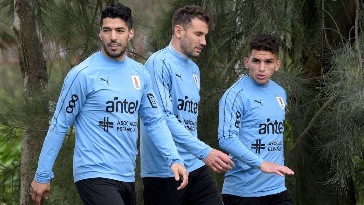 Luis Suárez y Stuani con Uruguay.