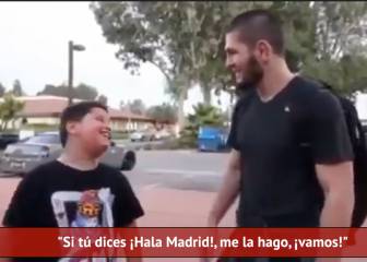 Khabib obliga a un niño del Barça a decir ¡Hala Madrid!
