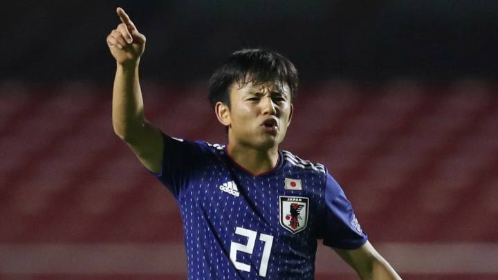 Kubo, durante el partido entre Chile y Japón esta madrugada.