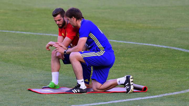 Nacho y Lopetegui, en la Selección de España.