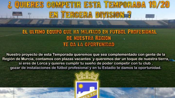 Un Lorca 'low cost': busca futbolistas que jueguen gratis