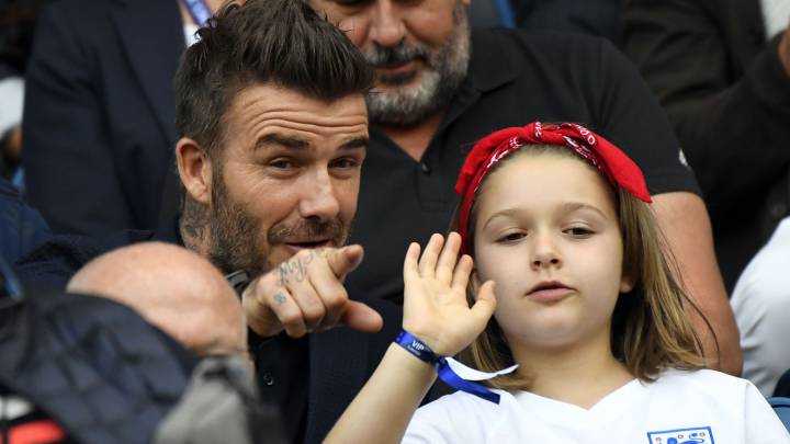 Beckham y su hija Harper fueron talismanes para Inglaterra