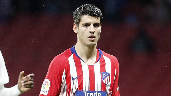 Morata, durante un partido con el Atlético.