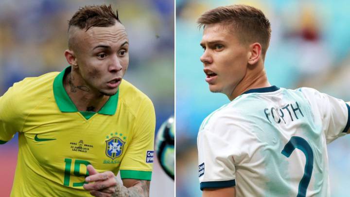 Everton vs. Foyth, duelo joven y clave del Brasil - Argentina