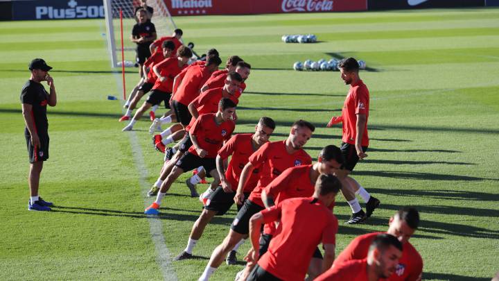 Felipe en el entrenamiento del Atlético.