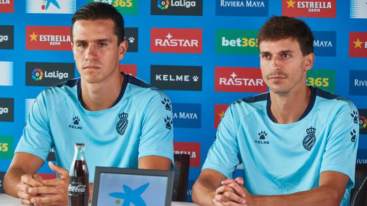 Bernardo e Iturraspe en su presentación como jugadores del Espanyol