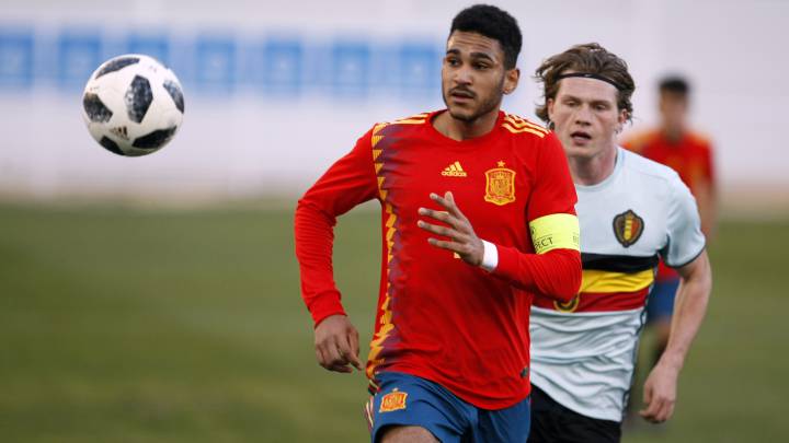 24/03/18 PARTIDO RONDA ELITE CLASIFICACION EUROCOPA SUB19 SUB 19 SELECCION ESPAÃOLA ESPAÃA - BELGICA JORDI MBOULA