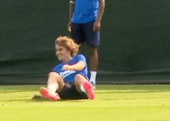 El caño de Rakitic a Griezmann a los 10' de su primer entreno