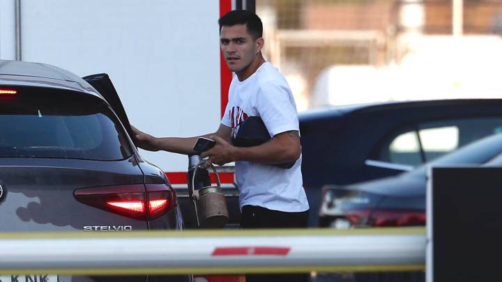 Maxi, a su llegada a la Ciudad Deportiva, el más madrugador.
