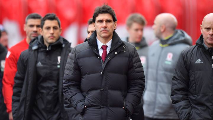 Britain Soccer Football - Stoke City v Middlesbrough - Premier League - bet365 Stadium - 4/3/17 Middlesbrough manager Aitor Karanka Reuters / Anthony Devlin Livepic EDITORIAL USE ONLY. No use with unauthorized audio, video, data, fixture lists, club/league logos or "live" services. Online in-match use limited to 45 images, no video emulation. No use in betting, games or single club/league/player publications. Please contact your account representative for further details.