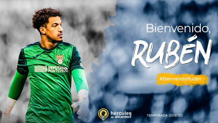 Rubén completa la portería del Hércules.