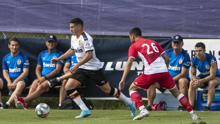 Manu Vallejo, en el partido contra el Mónaco.