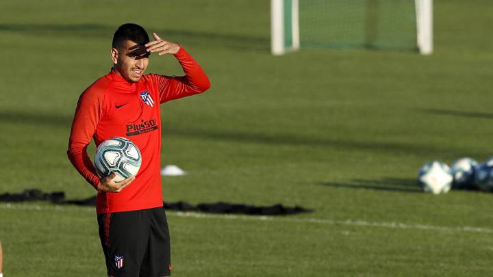 Correa, en un entrenamiento con el Atlético de Madrid.