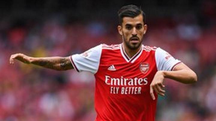 Dani Ceballos con el balón durante el Arsenal-Olympique de Lyon (foto vía Twitter @brfootball).