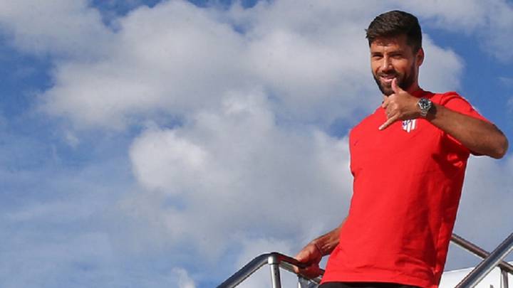 Felipe, a su llegada con el Atlético a Orlando.