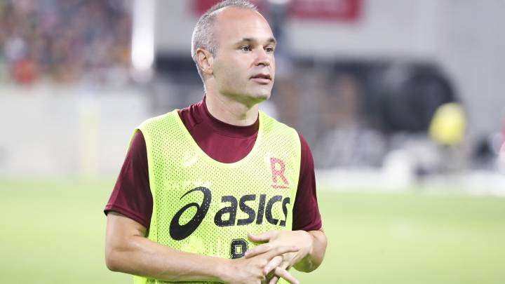 Iniesta, en un partido con el Vissel Kobe.