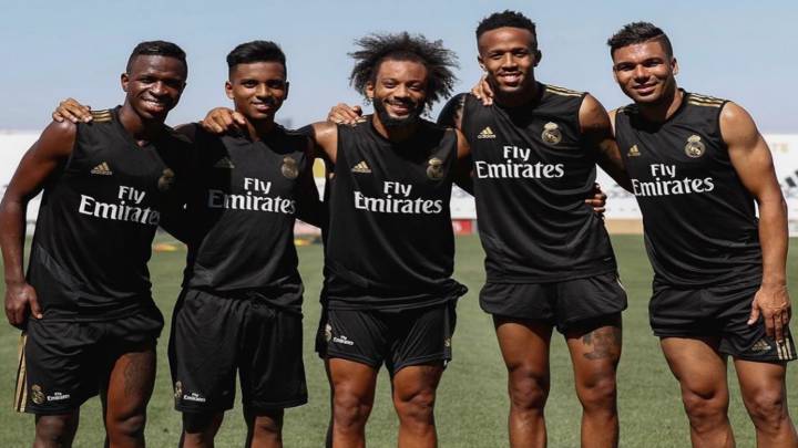 Vinicius, Rodrygo, Marcelo, Militao y Casemiro, los brasileños del Real Madrid.