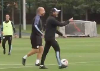 El insólito momento de Guardiola en plena práctica del City