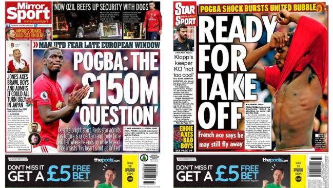 Portadas de los diarios Mirror y Daily Star del día 13 de agosto de 2019.