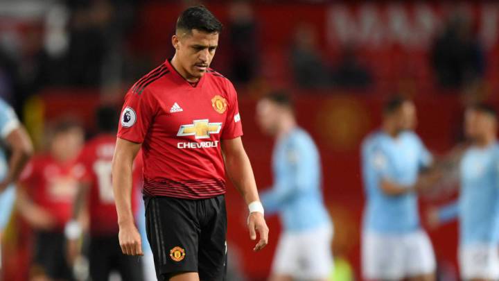El extremo chileno del Manchester United, Alexis Sánchez, durante un partido.