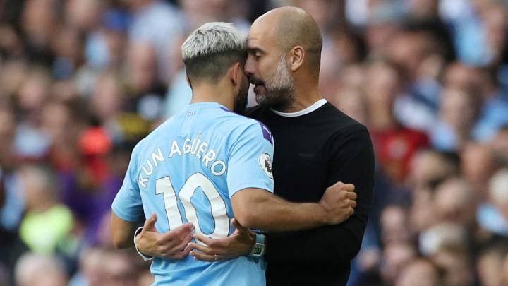 Guardiola y Agüero se enzarzan y luego se abrazan