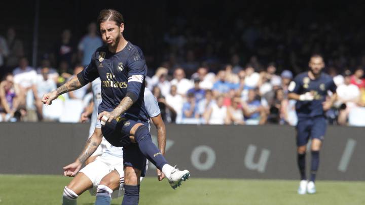 Sergio Ramos durante el Celta-Real Madrid.