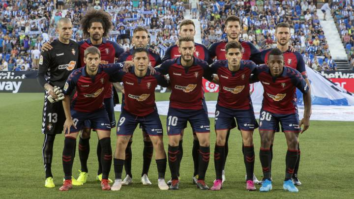 El once de Osasuna ante el Leganés.