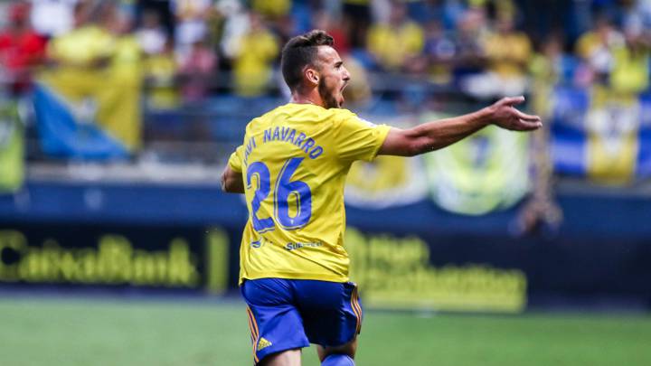 Javi Navarro, goleador del Cádiz contra la Ponferradina