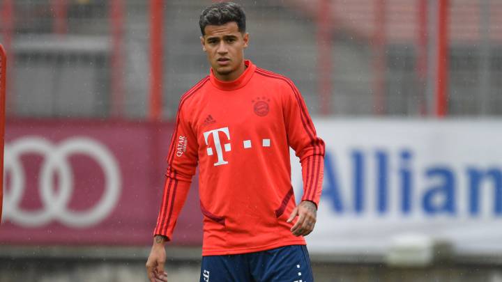 Coutinho, en un entrenamiento con el Bayern de Múnich.